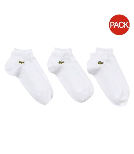 Lot De 3  Socquettes Motif/style Logo Brodé Homme Blanc Lacoste