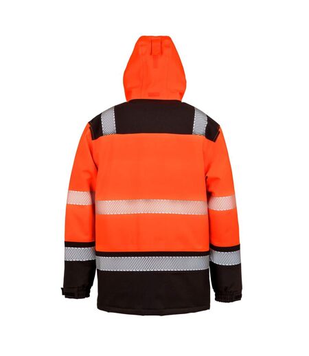 SAFE-GUARD by Result Unisex Adult Softshell Printable Coat (Fluorescent Orange/Black) - UTBC5600