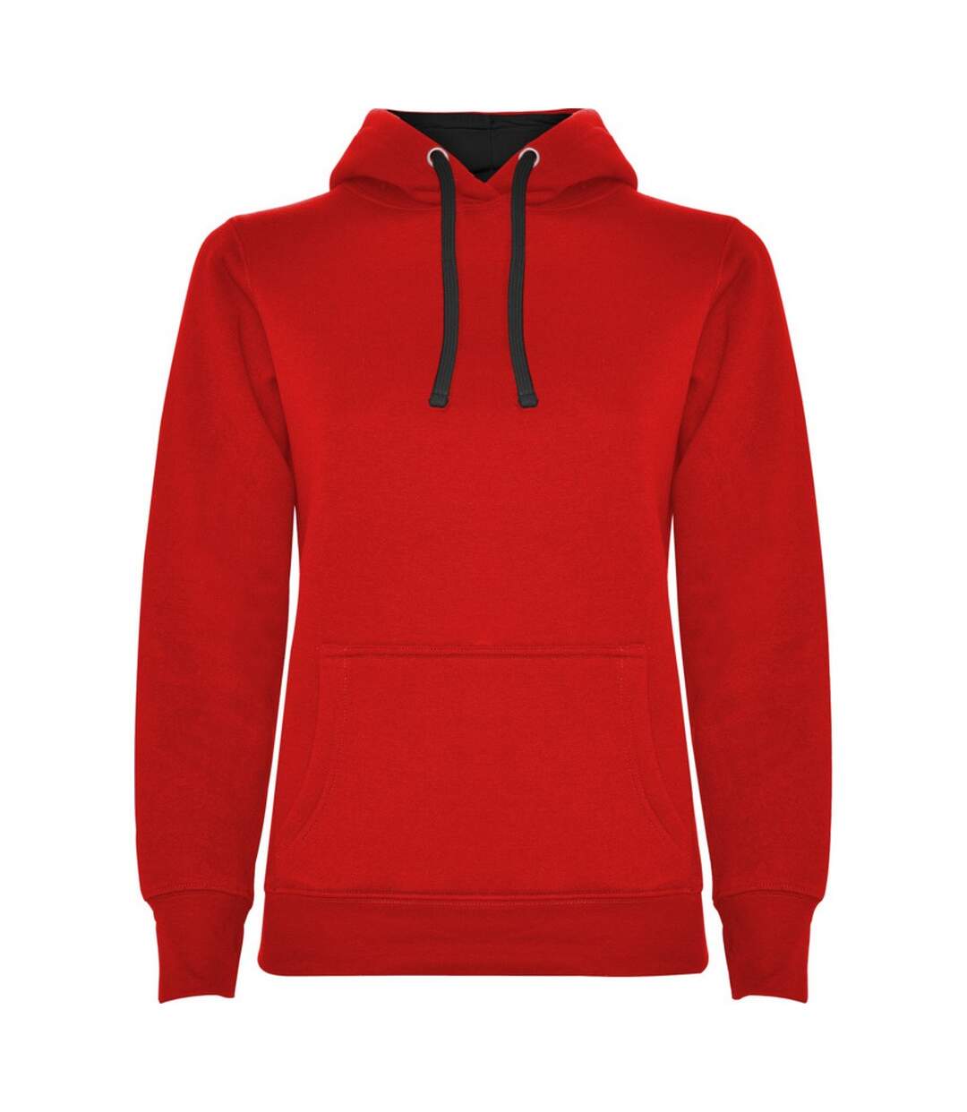 Sweat à capuche urban femme rouge / noir Roly