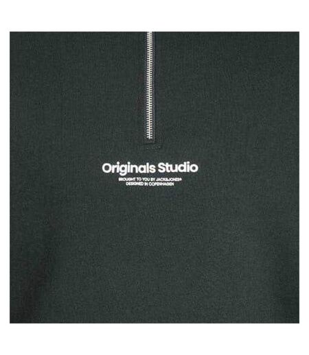 Mens Quarter Zip Regular Sweatshirt Forest Jack And Jones