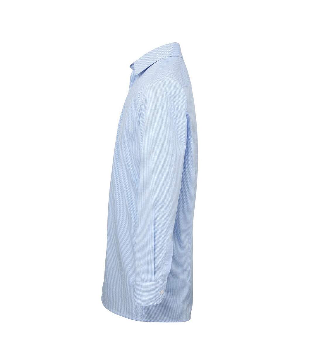 Chemise Gingham Homme Bleu Clair Blanc Premier-3