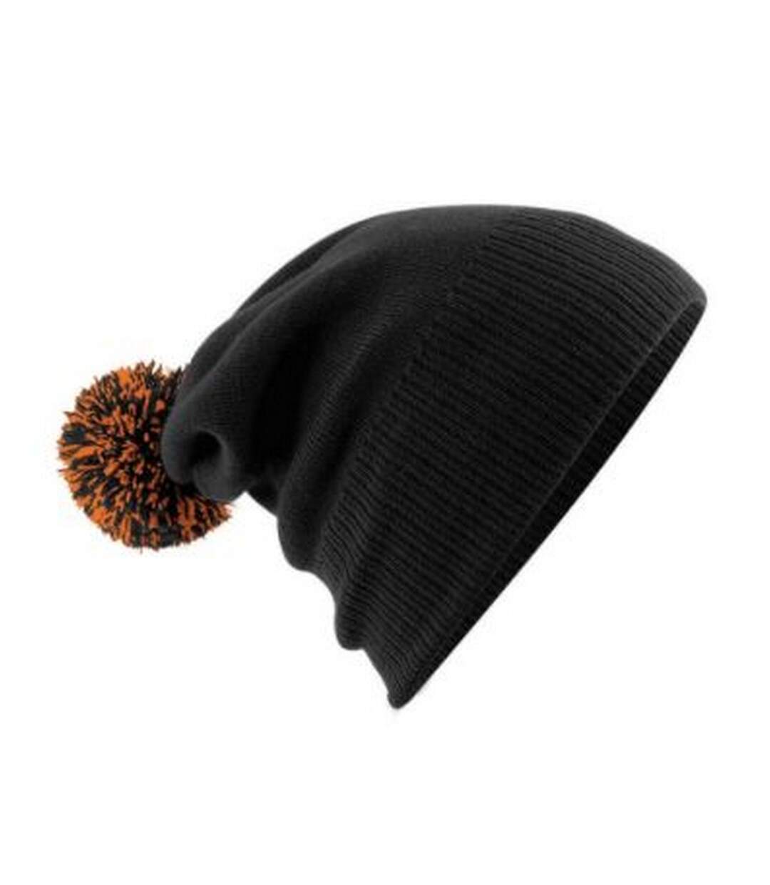 Bonnet Snowstar Unisexe Noir Orange Beechfield-2