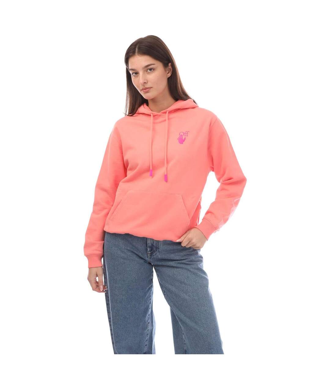 Sweat À Capuche Femme Rose Off White-1