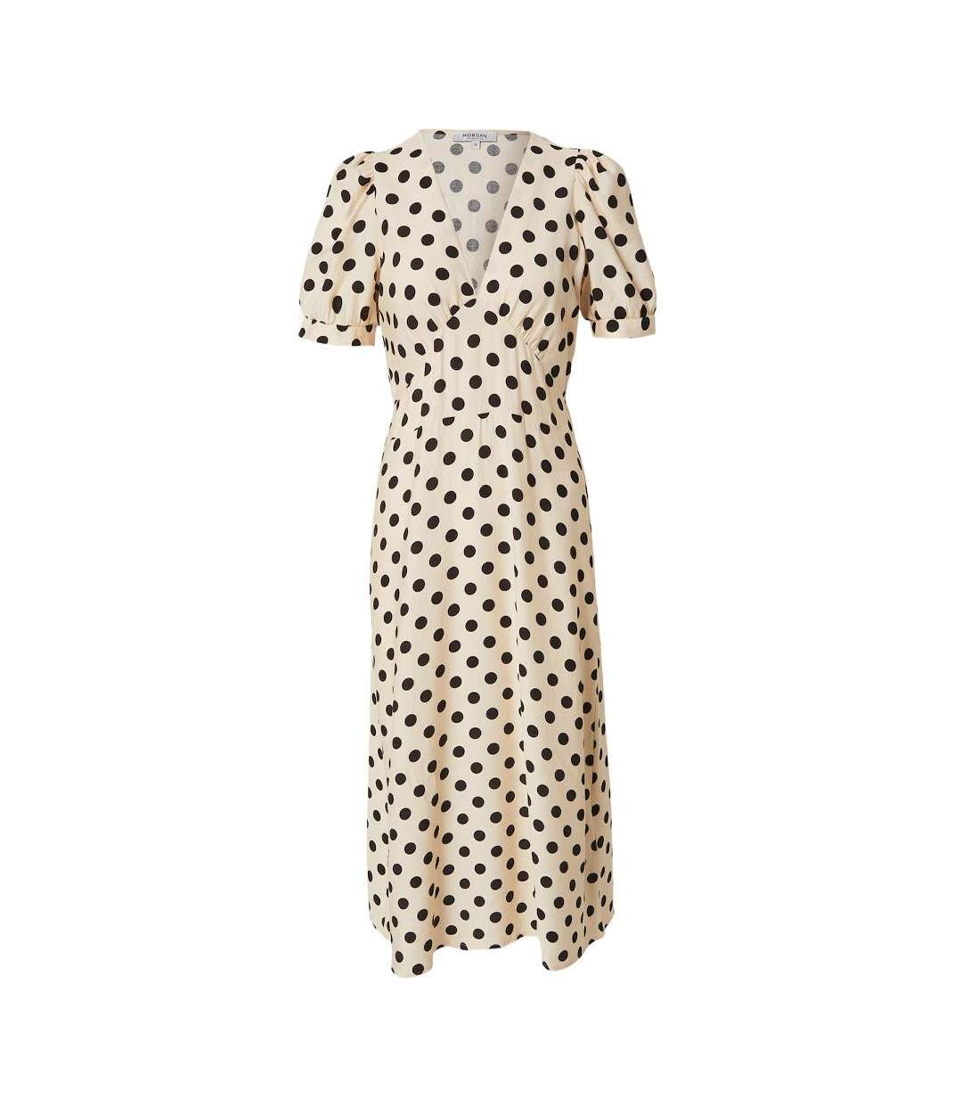 Robe ecru à pois femme morgan rovita-2