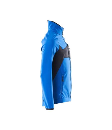 Mens Accelerate Soft Shell Jacket Azure Blue Dark Navy Mascot