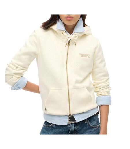 Sweat zippé beige femme superdry essential w2012124a