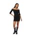 Robe Courte Motif/style Côtelé Femme Noir Brave Soul-1