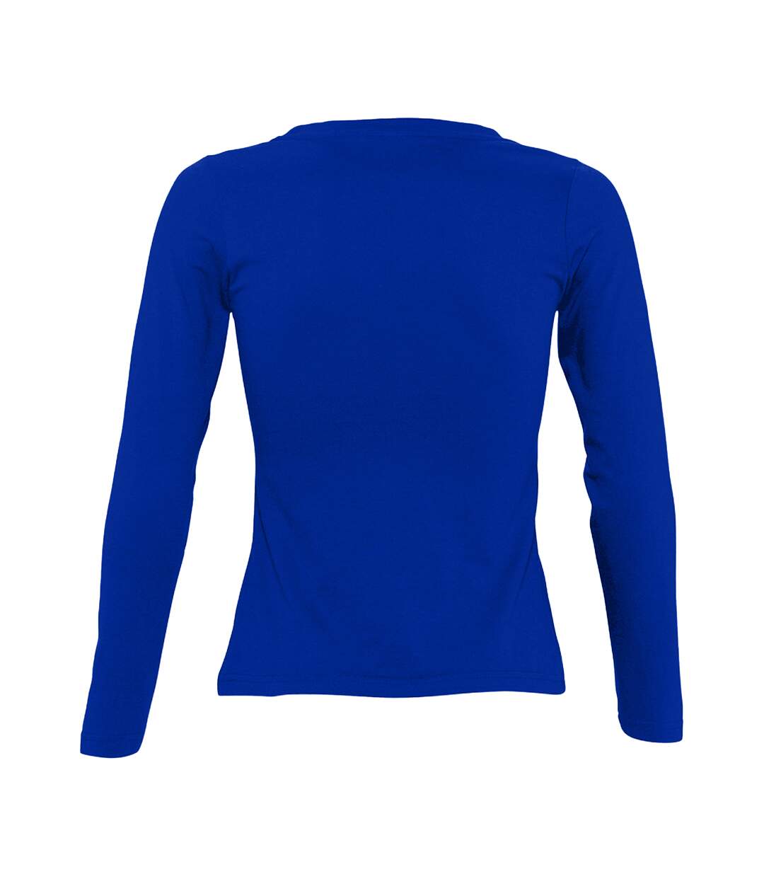 Womens/ladies majestic long sleeve t-shirt royal blue SOLS