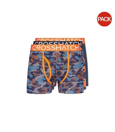 Pack of 3  Mens linamo mve open fly boxer shorts  orange Crosshatch