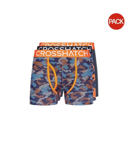 Pack of 3  Mens linamo mve open fly boxer shorts  orange Crosshatch