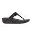 Womens/ladies Lulu Glitter Toe Post Sandals Black FitFlop-1