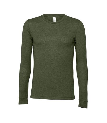 Unisex adult jersey long-sleeved t-shirt military green Bella + Canvas