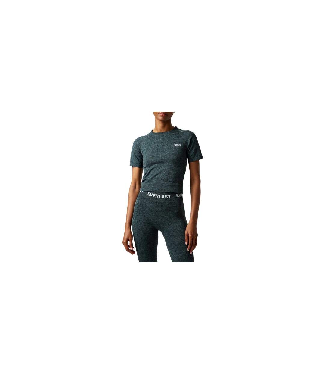 Haut Court Sport Motif/style Logo Femme Vert Chiné Everlast-1