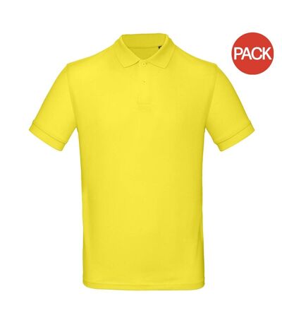 Pack of 2  Mens inspire polo  solar yellow B&C