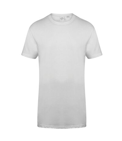 Skinnifit Mens Longline Dipped Hem T-Shirt (White)