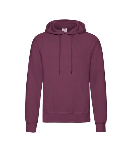 Mens Hooded Sweatshirt / Hoodie Burgundy Fruit Of The Loom