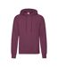Mens Hooded Sweatshirt / Hoodie Burgundy Fruit Of The Loom-1