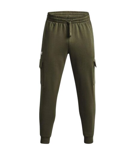 Mens Rival Fleece Cargo Pocket Joggers Marine Od Green Under Armour