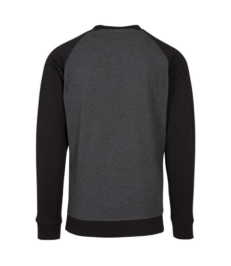 T-shirt Manches Raglan Homme Charbon Noir Chiné Build Your Brand