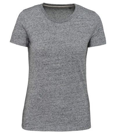 T-shirt manches courtes vintage - KV2107 - gris clair chiné - femme