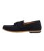 Mens Bertie Suede Stack Heel Loafers Navy Suede Dune London-3