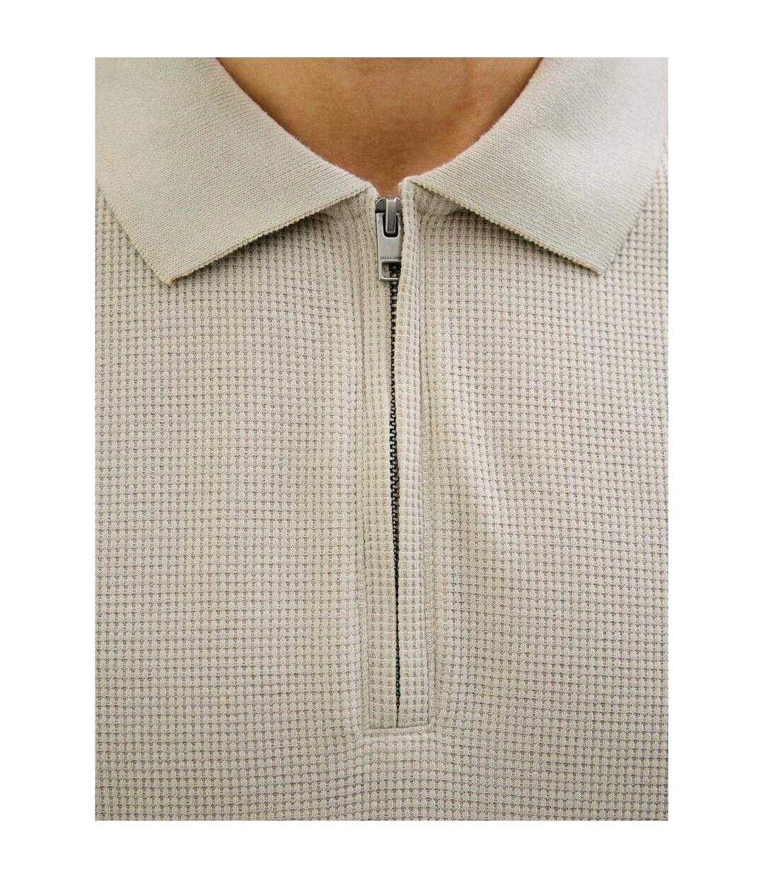 Polo Manches Courtes Homme Beige Pâle Jack And Jones-4