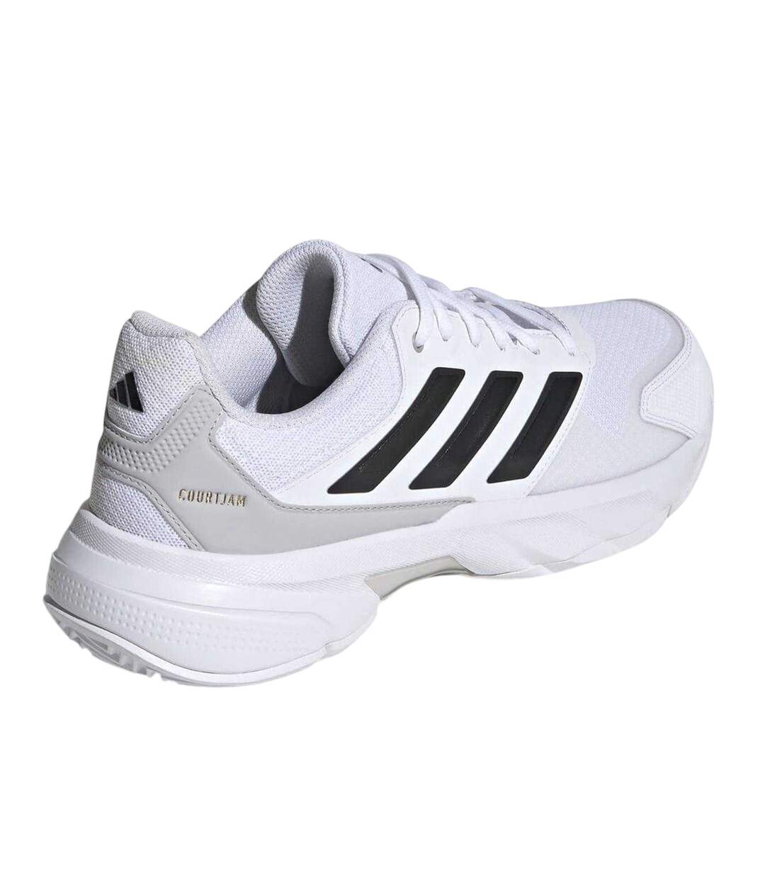 Mens Courtjam Control 3 Leather Low Tennis Shoes White Black Adidas-2