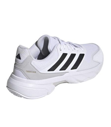Mens Courtjam Control 3 Leather Low Tennis Shoes White Black Adidas