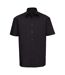 Chemise de travail en popeline 100% coton à manches courtes homme noir Russell-1