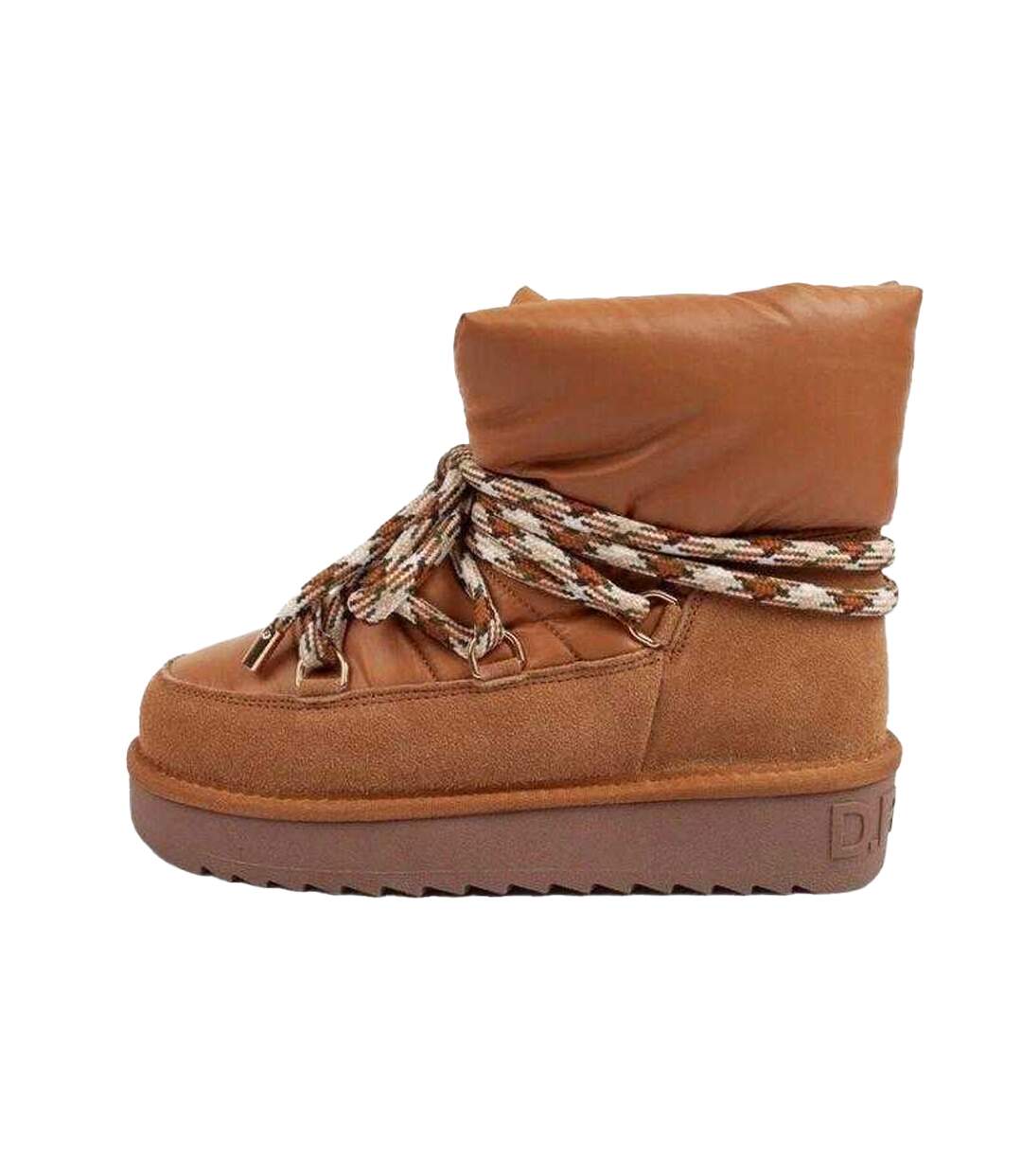 Womens/ladies Sheepskin Platform Winter Snow Boots Brown Franklin-3