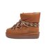 Womens/ladies Sheepskin Platform Winter Snow Boots Brown Franklin-3