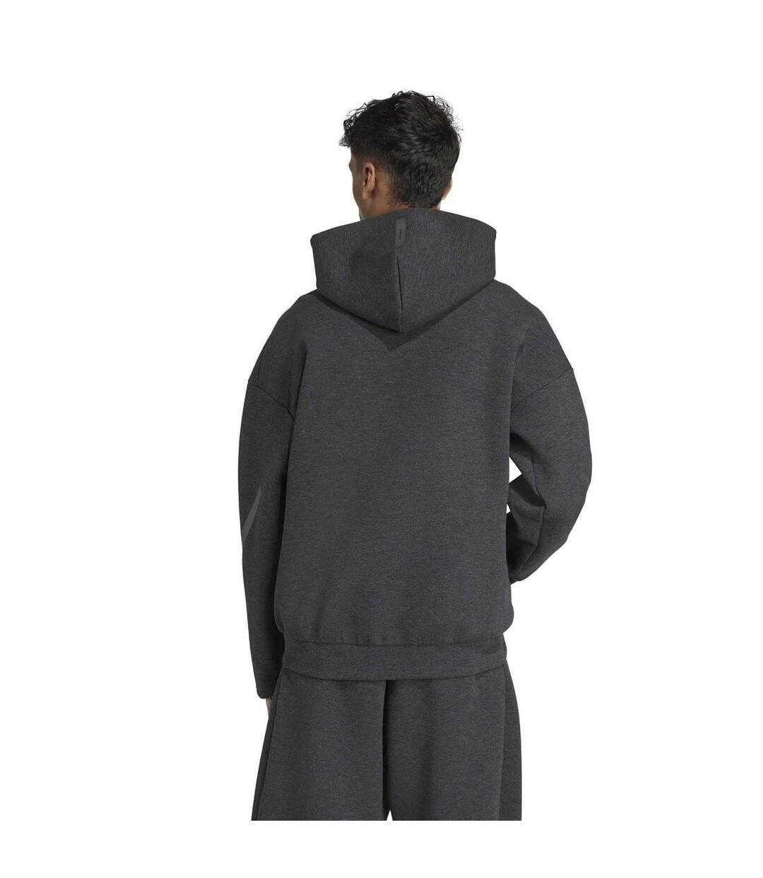 Mens Z.n.e. Premium Full Zip Hoodie Black Melange Adidas-3
