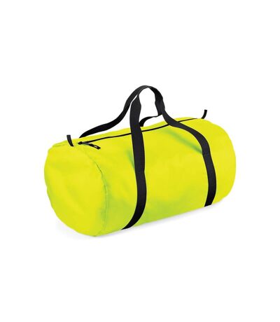 Bagbase Barrel Packaway Duffle Bag (Fluorescent Yellow/Black) (One Size)