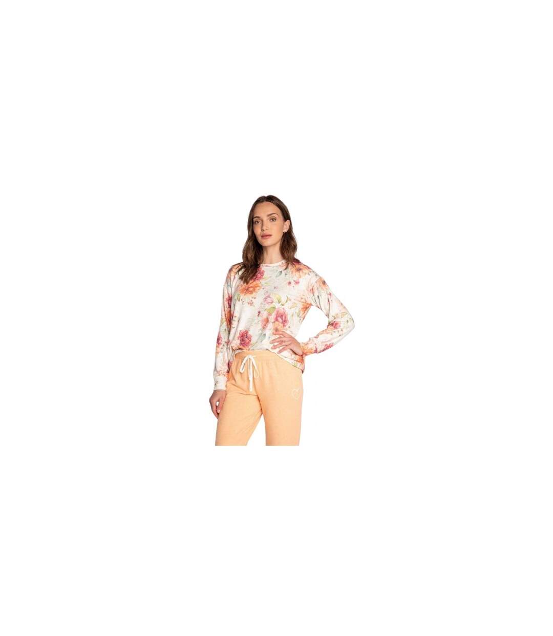 Haut Manches Longues Motif/style Floral Femme Beige Rose Orange PJ Salvage-1
