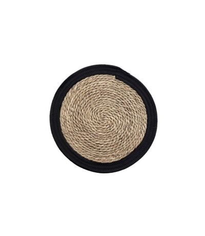 Set de Table Rond en Paille Simba 38cm Naturel & Noir