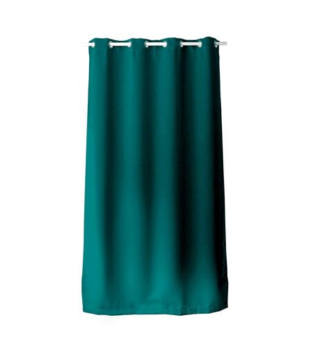 Rideau en toile unie Basic à 8 œillets - Longueur 240 cm x largeur 140 cm - Vert émeraude