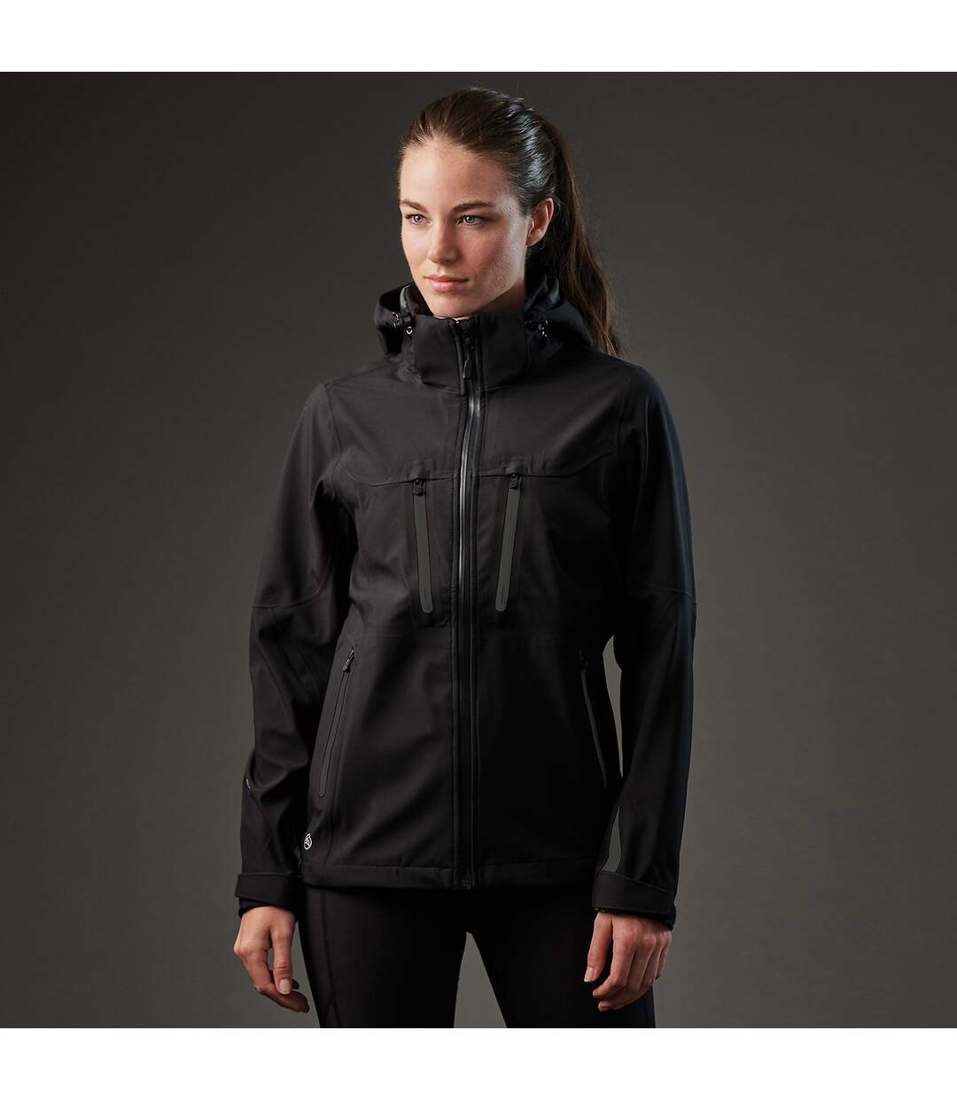 Mens Patrol Technical Softshell Jacket Black Carbon Stormtech-1