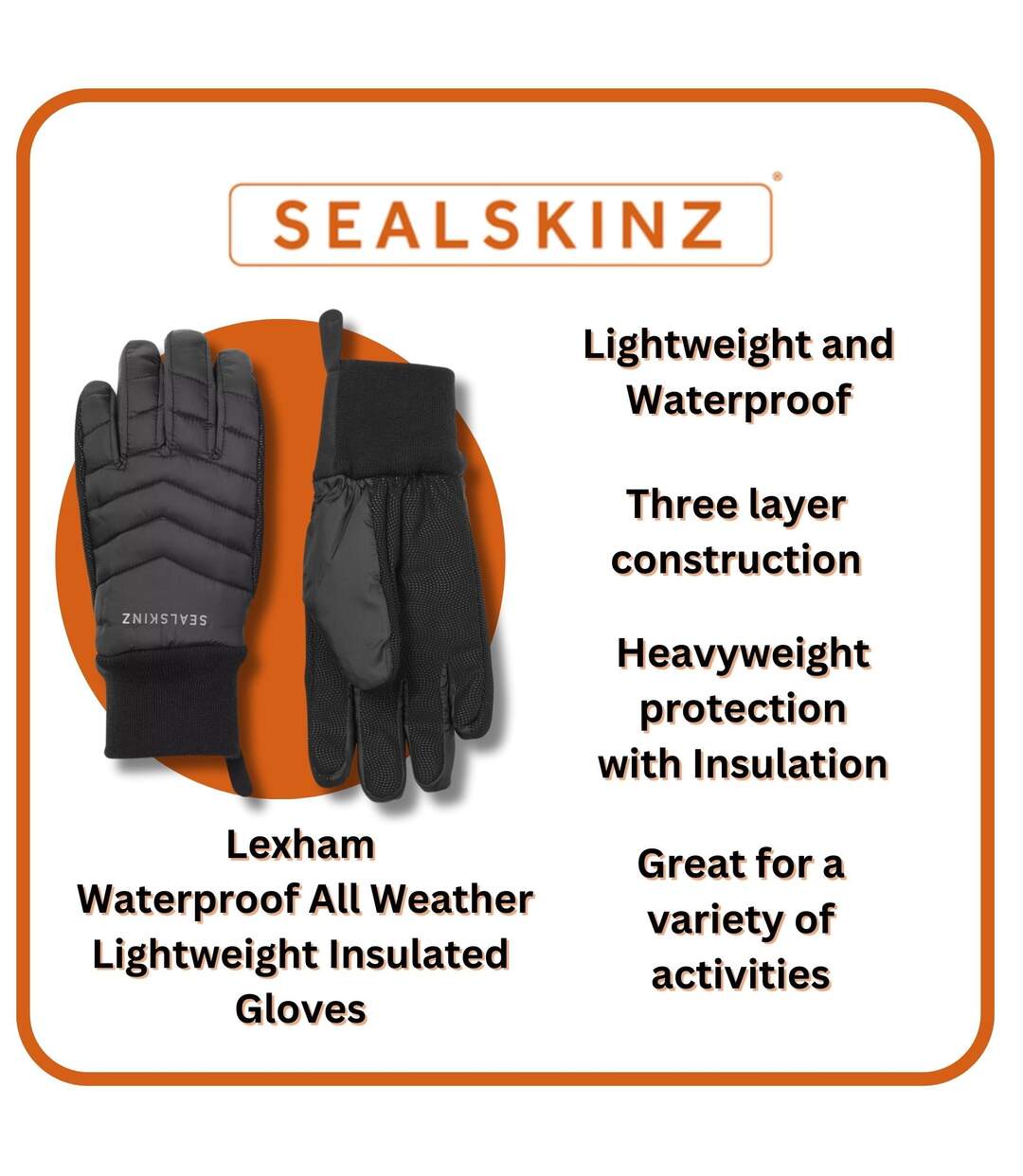 Mens & Ladies Waterproof All Weather Lightweight Insulated Thermal Gloves-3