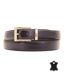 Ceinture homme ajustable en croute de cuir marron foncé - boucle chromée - Longueur Ajustable-1