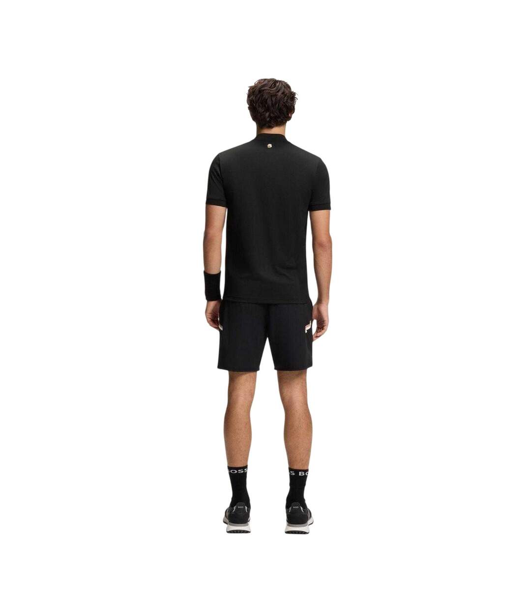 Mens Pl Toc Spin Logo Quarter Zip Polo Shirt Black Boss-3