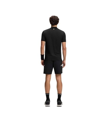 Mens Pl Toc Spin Logo Quarter Zip Polo Shirt Black Boss