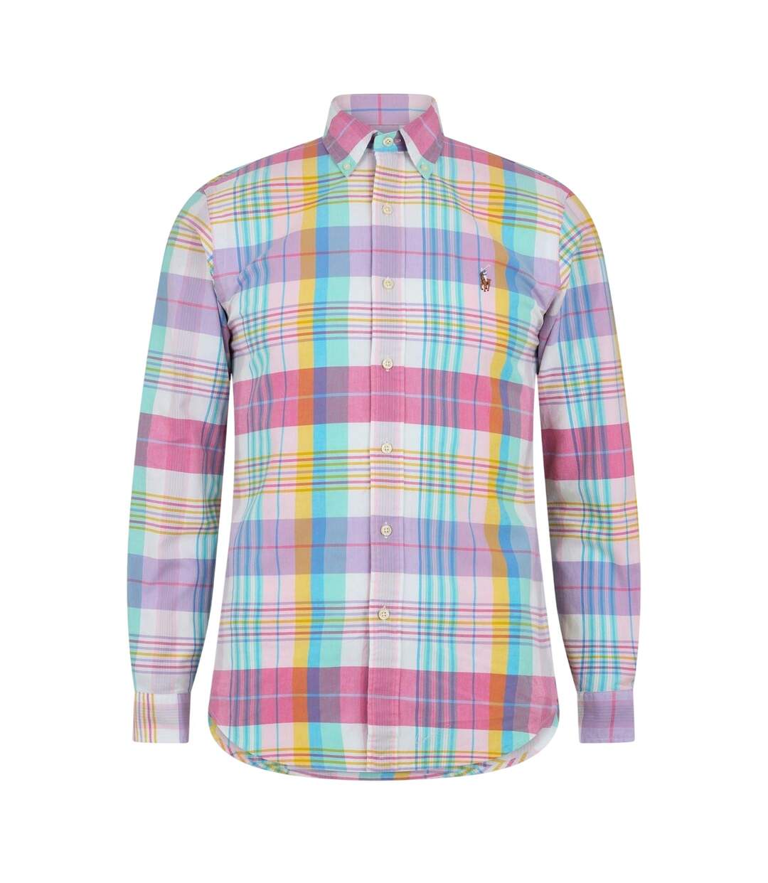 Mens Plaid Button-down Shirt Pink White Pastel Green Ralph Lauren-1