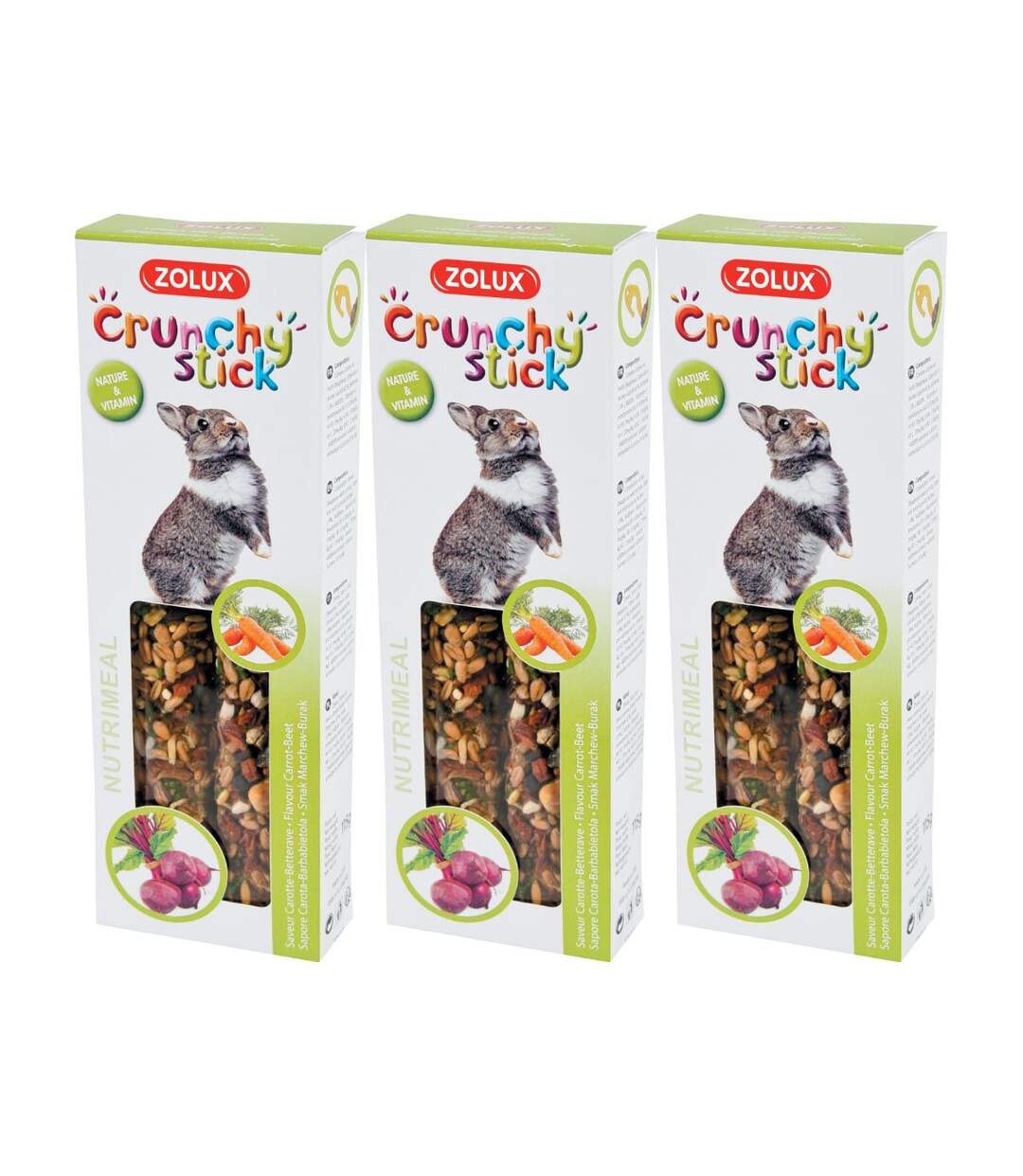 Crunchy stick pour lapin saveur carottes et betterave (Lot de 3)