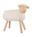 Statuette Mouton en Bois Chalet 45cm Blanc Cassé-1
