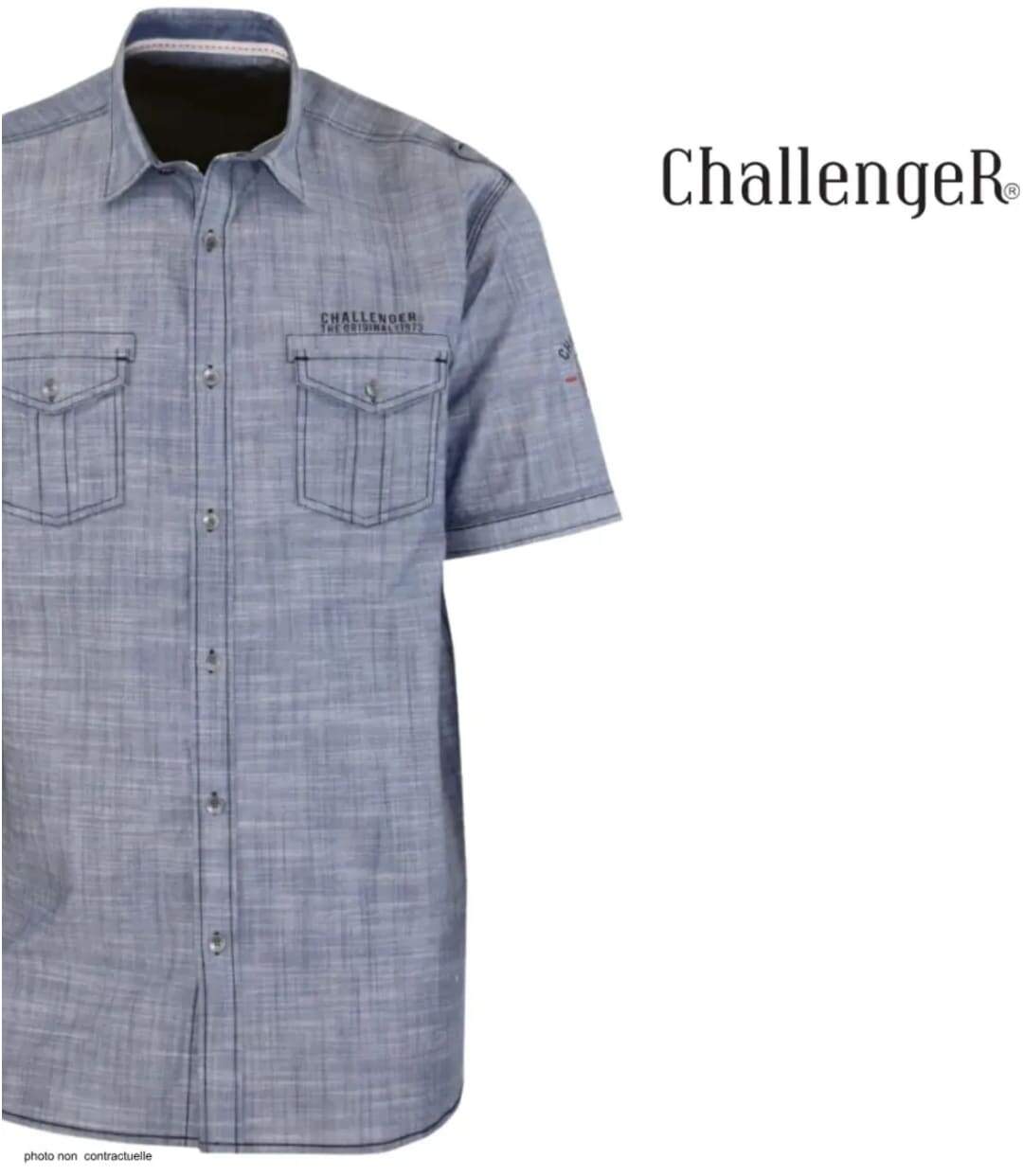 Chemisettes manches courtes CHALLENGER B3132A en coton texturé : le style baroudeur chic au confort absolu-4