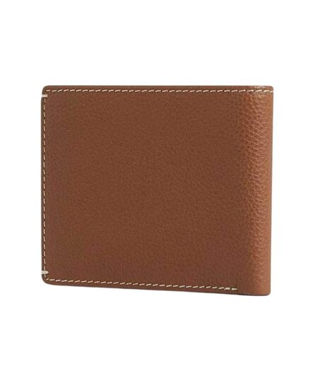 Mens Billfold Leather Wallet One Size Tan Print Ted Baker