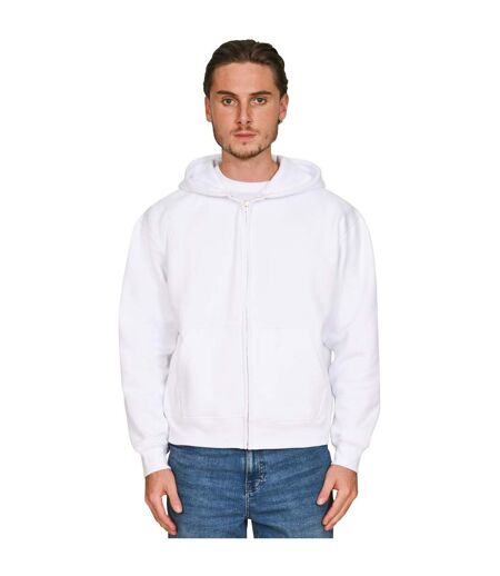 Unisex Adult Combed Cotton Oversized Full Zip Hoodie White Casual Classics