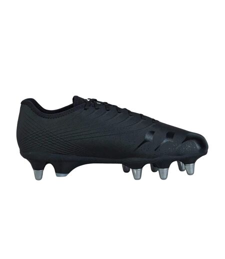 Mens Stampede Groundbreak Pro Soft Ground Rugby Boots Black Silver Canterbury