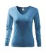 T-shirt Manches Longues Elegance Femme Bleu Clair Malfini-1
