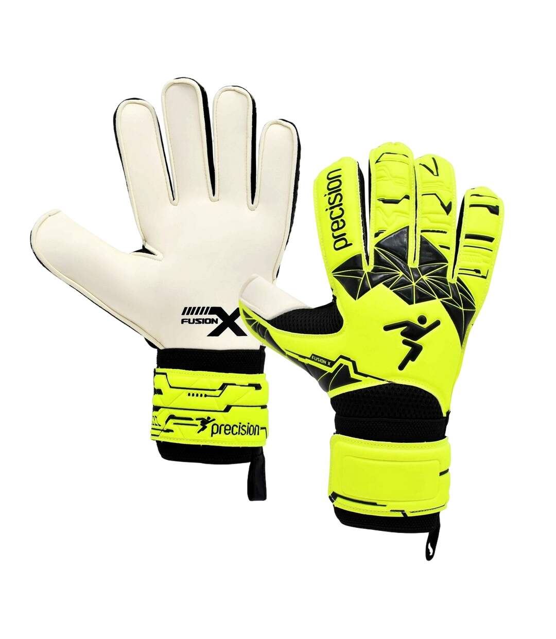 Gants de gardien de but fusion adulte blanc / vert néon / noir Precision-1